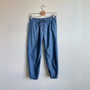 Denim Blue Linen Pants